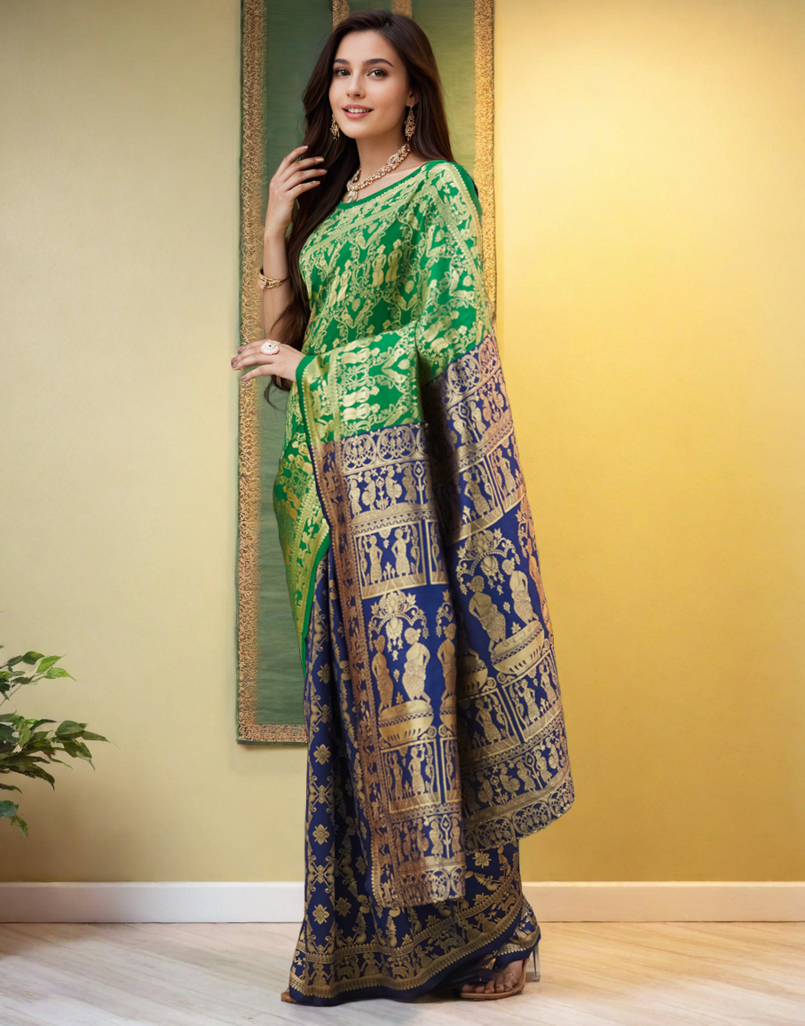 Paithani Silk Saree With Zari Weaving Work