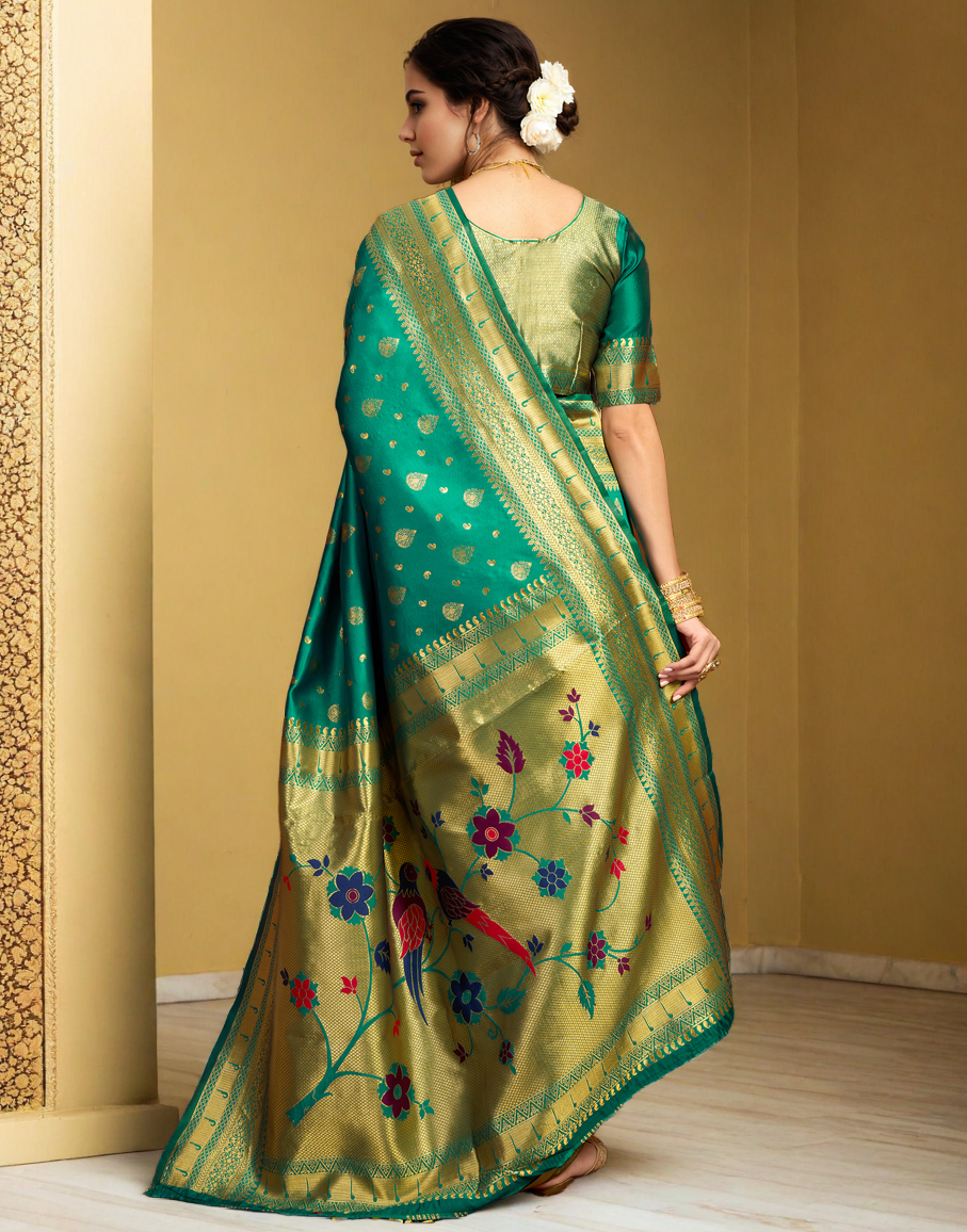 Paithani Silk Saree With Zari Weaving Work