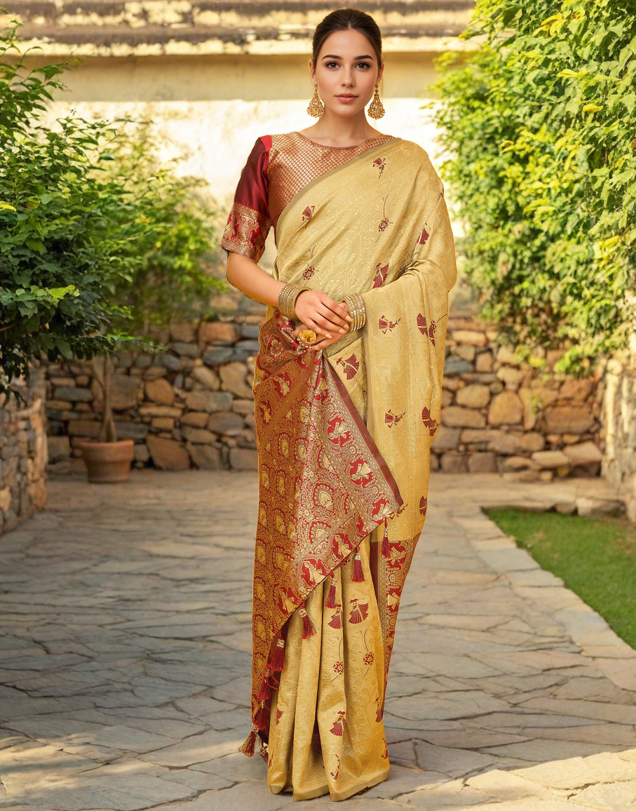 Paithani Silk Saree With Zari Weaving Work