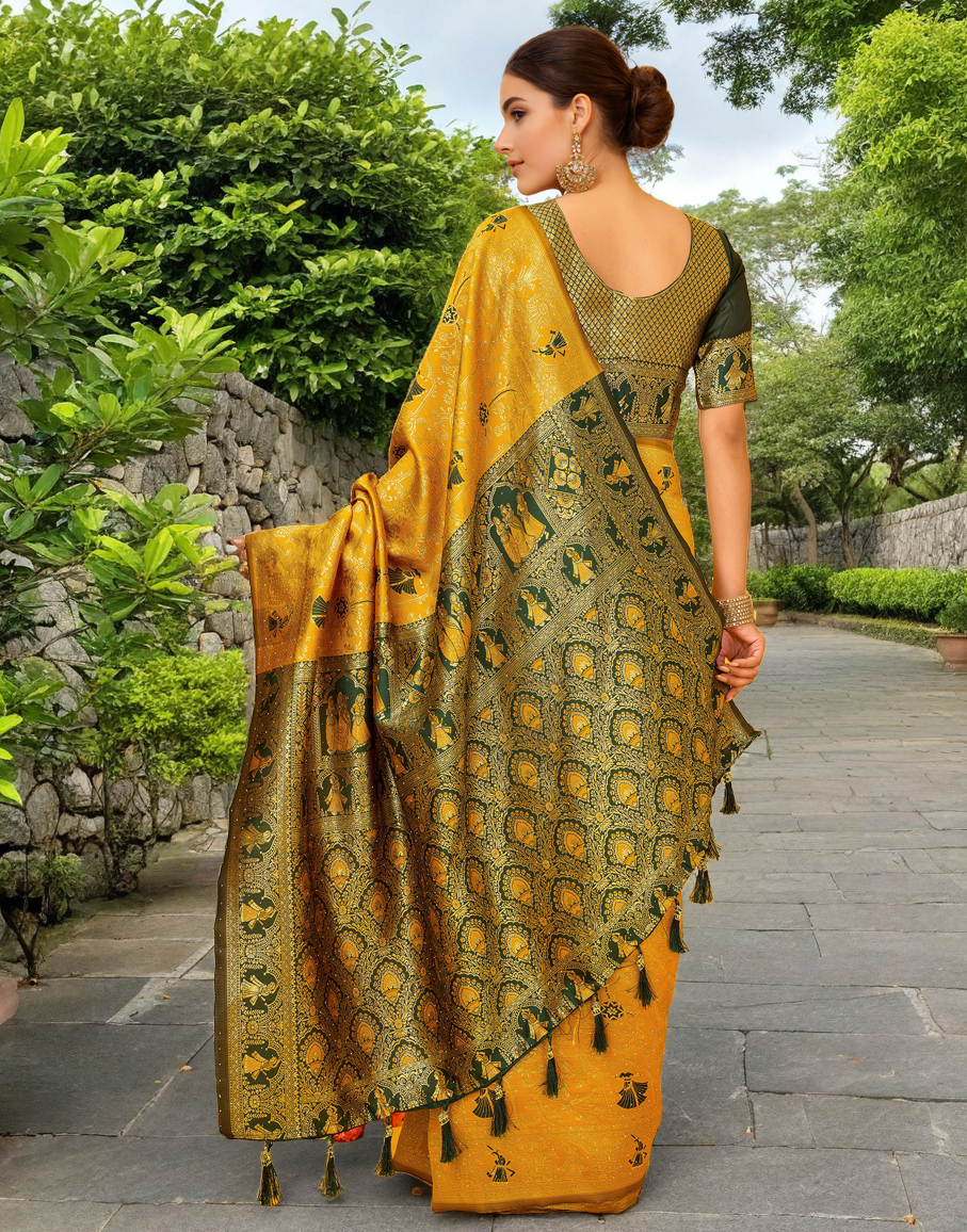 Paithani Silk Saree With Zari Weaving Work