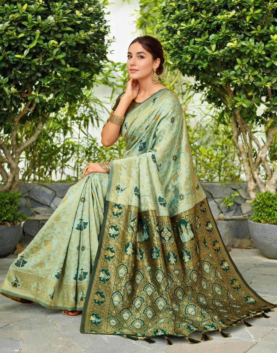 Paithani Silk Saree With Zari Weaving Work