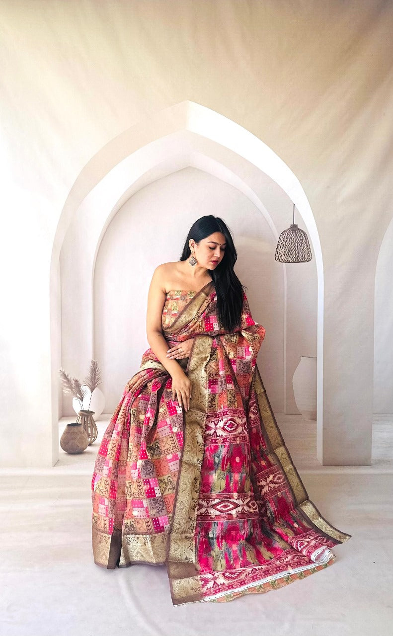 Soft Dola Silk Saree With Digital Printed Work