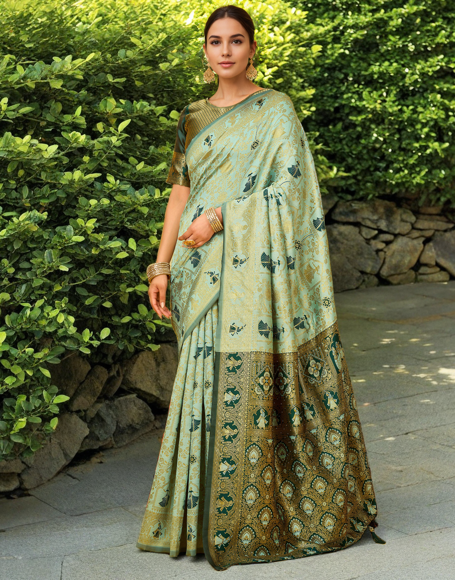 Paithani Silk Saree With Zari Weaving Work