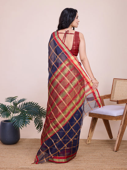 Kota Doriya Saree With Zari Weaving Work