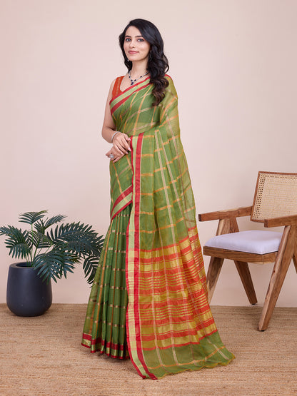 Kota Doriya Saree With Zari Weaving Work