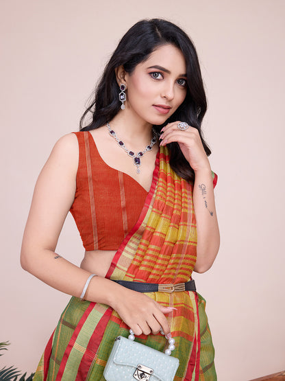 Kota Doriya Saree With Zari Weaving Work