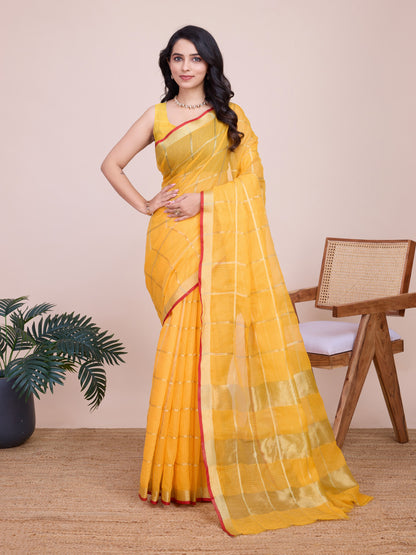 Kota Doriya Saree With Zari Weaving Work