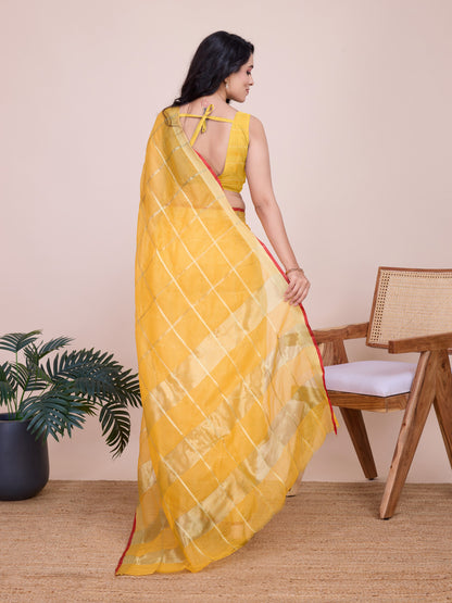 Kota Doriya Saree With Zari Weaving Work