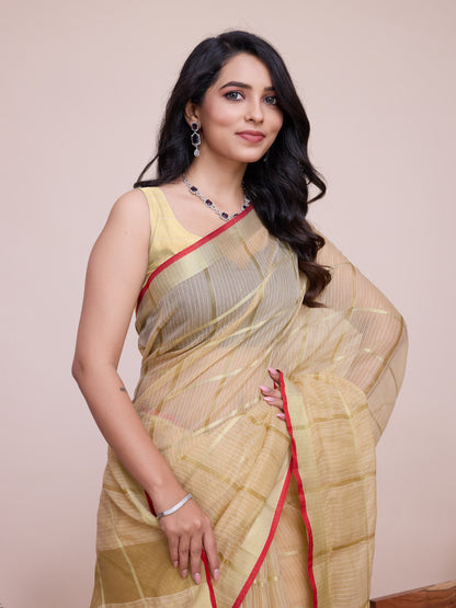 Kota Doriya Saree With Zari Weaving Work