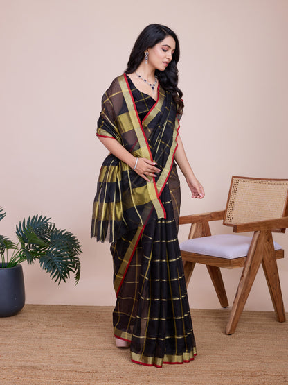 Kota Doriya Saree With Zari Weaving Work