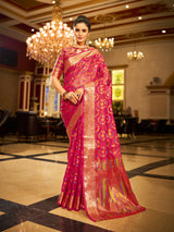 Soft Organza Silk Saree With Zari Weaving Work