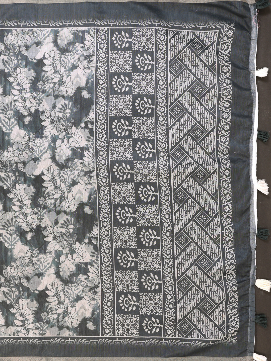 Multi Colour Chanderi Cotton Saree With Digital Printed Work