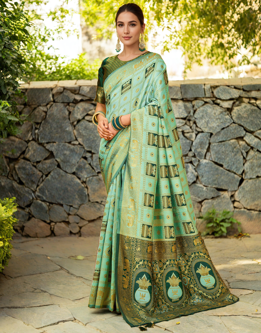 Paithani Silk Saree With Zari Weaving Work