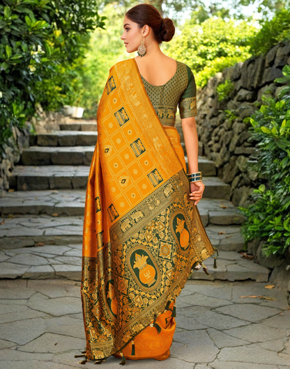Paithani Silk Saree With Zari Weaving Work