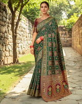 Paithani Silk Saree With Zari Weaving Work