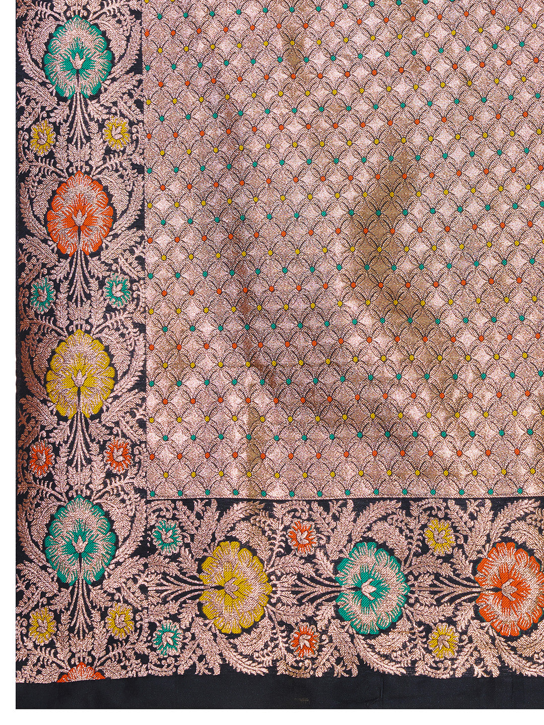 Traditional Black Color Jacquard Silk Saree With Zari Work