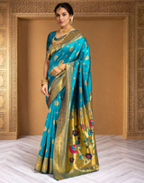 Paithani Silk Saree With Zari Weaving Work