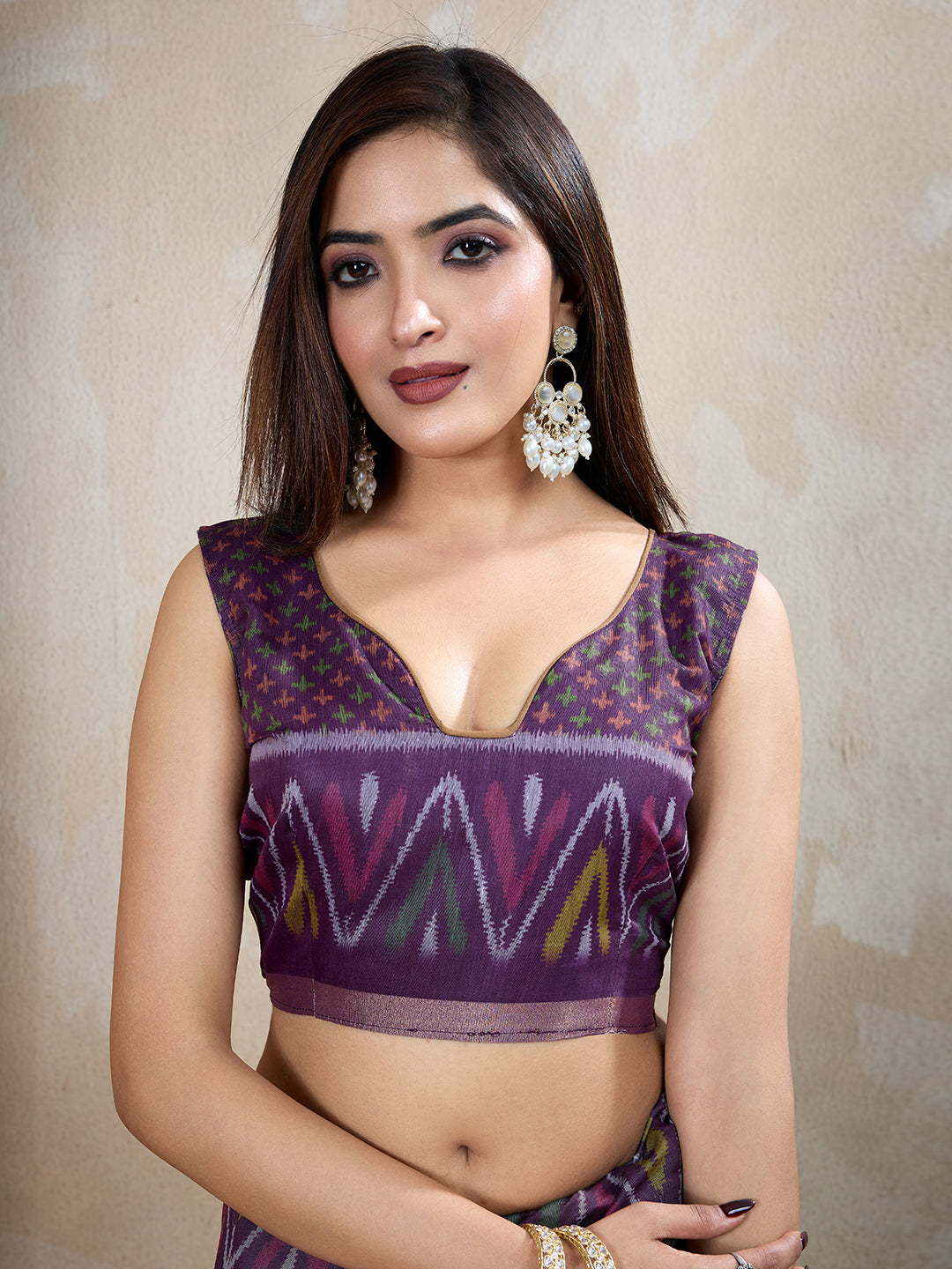 Multi Colour Chanderi Cotton Saree With Digital Printed Work