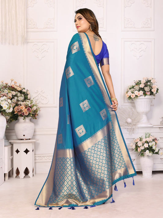 Firoji Premium Soft Silk Saree With Zari Weaving Work