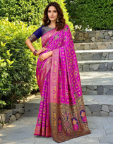 Paithani Silk Saree With Zari Weaving Work