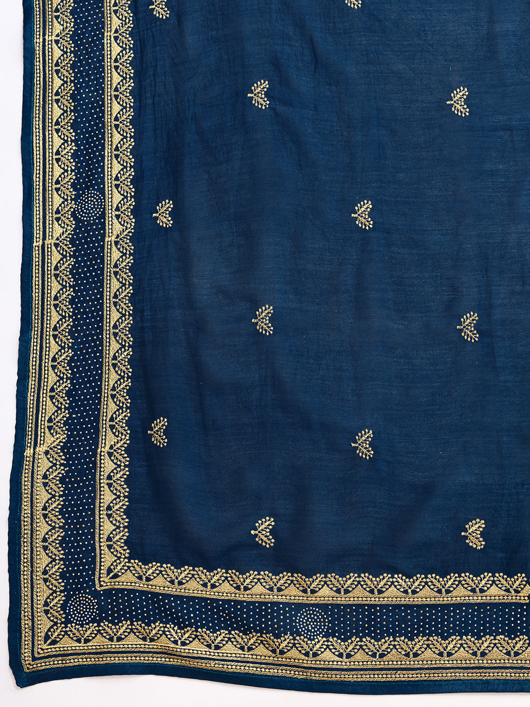 Fancy Blue Soft Vichitra Silk Saree With Embroidery Work