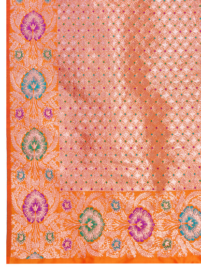 Traditional Yellow Color Jacquard Silk Saree With Zari Work