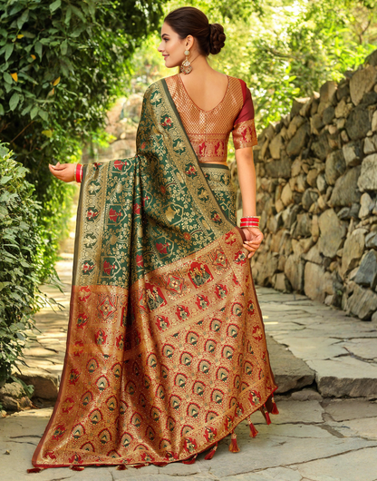 Paithani Silk Saree With Zari Weaving Work