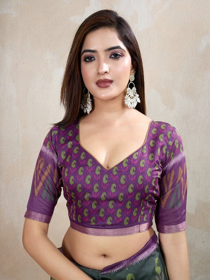 Multi Colour Chanderi Cotton Saree With Digital Printed Work