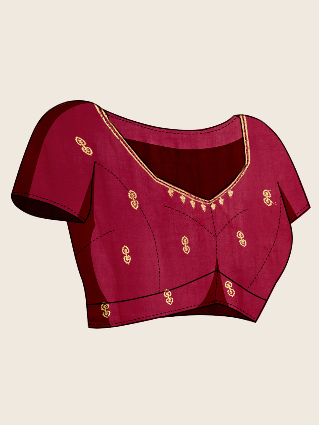 Fancy Rani Pink Soft Vichitra Silk Saree With Embroidery Work