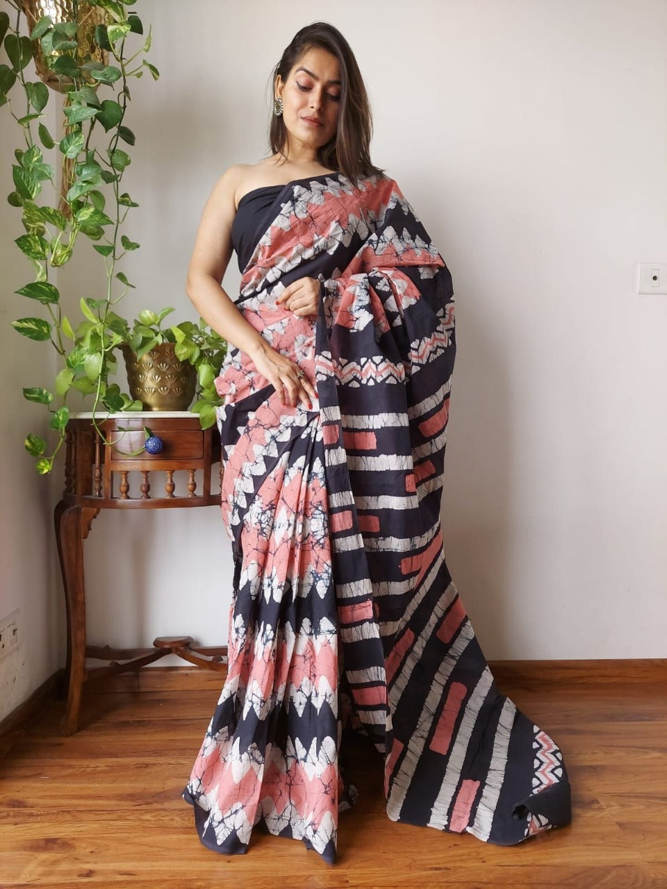 Multi Soft Linen Cotton Saree With Digital Printed Work