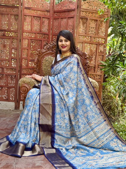 New Design Digital Printed Soft Dola Silk Saree