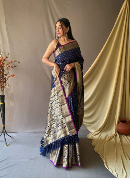 Banarasi Silk Saree With Zari Weaving Work