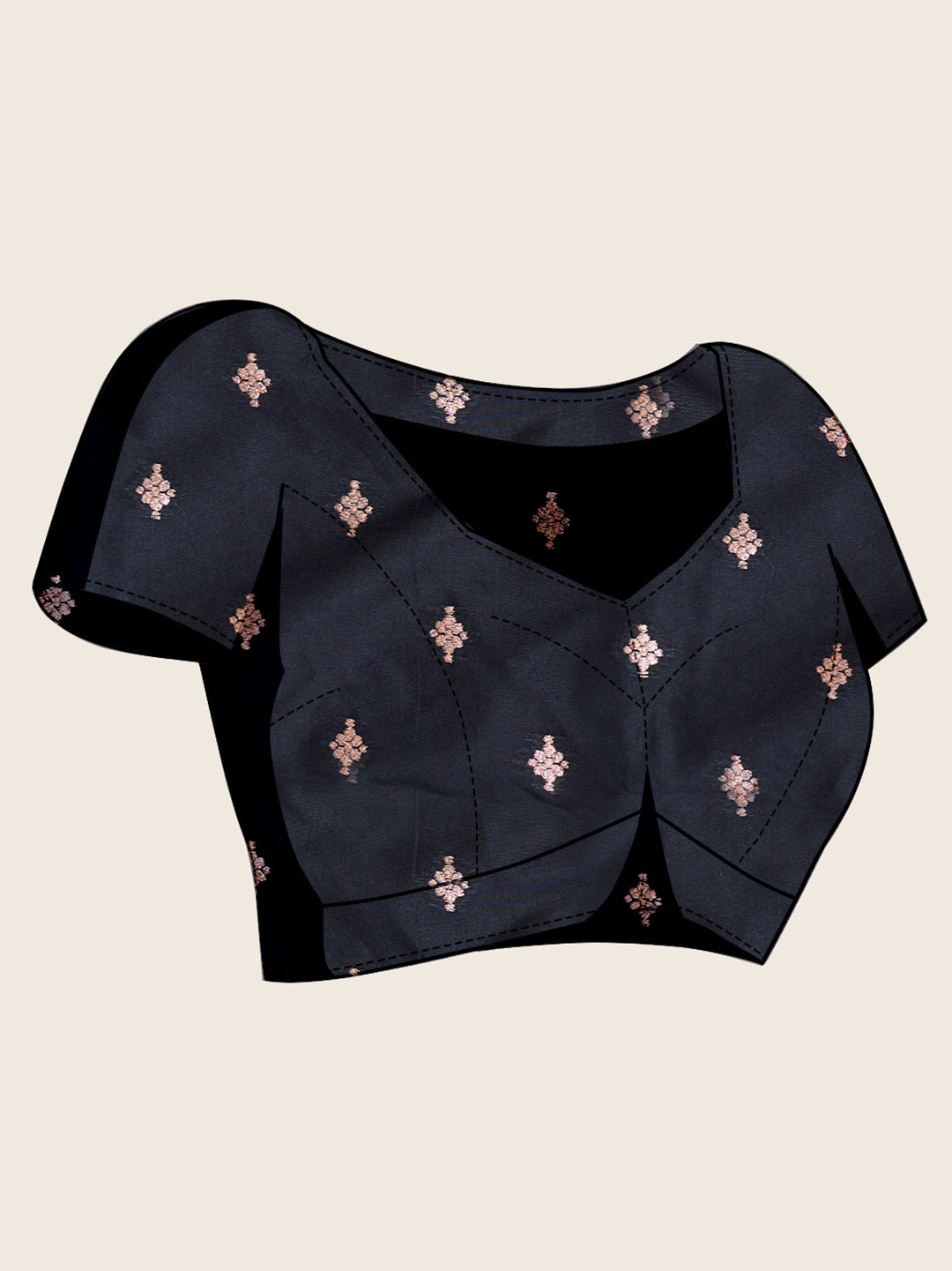 Traditional Black Color Jacquard Silk Saree With Zari Work