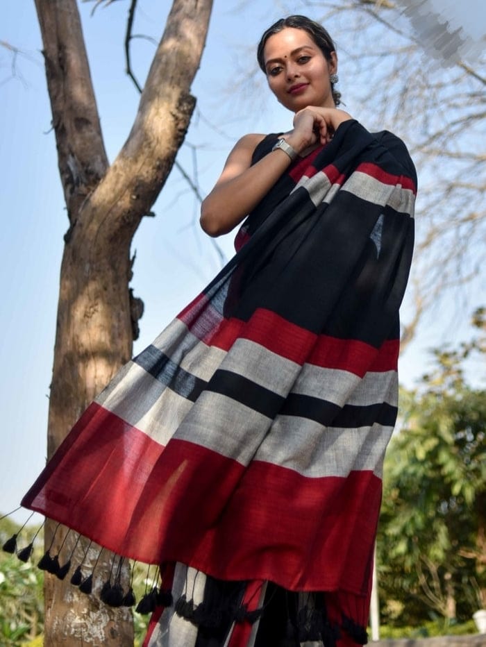 Multi Color Office Wear Khadi Cotton Saree