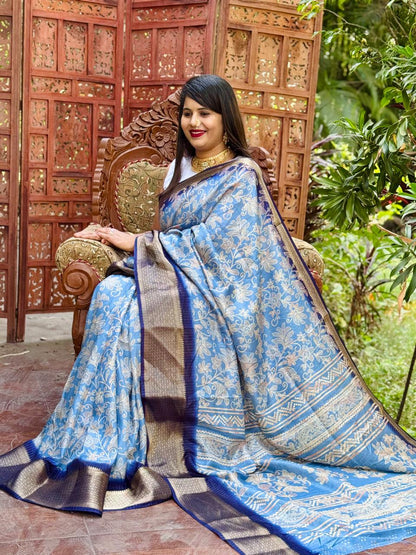 New Design Digital Printed Soft Dola Silk Saree
