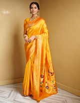 Paithani Silk Saree With Zari Weaving Work