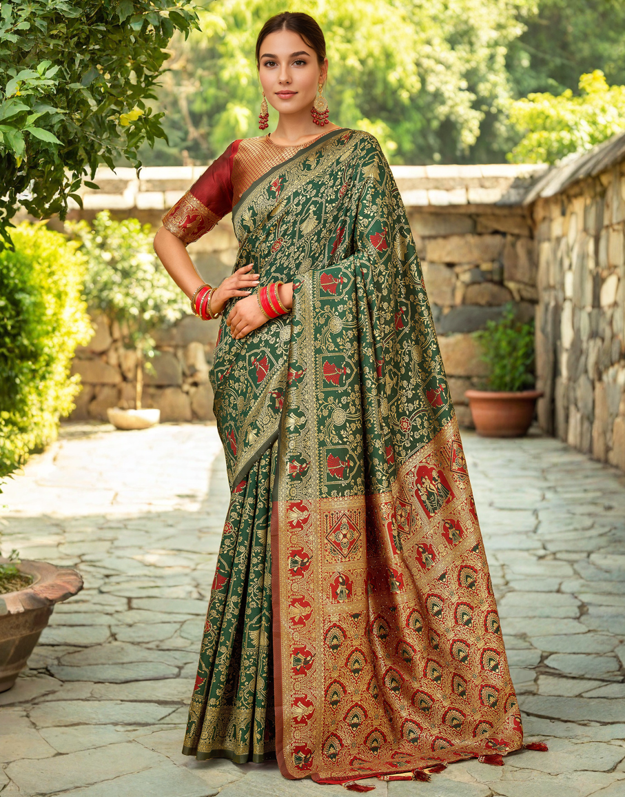 Paithani Silk Saree With Zari Weaving Work