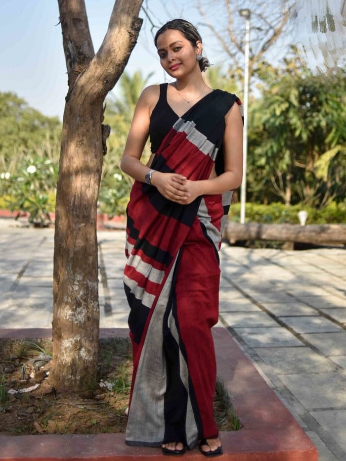 Multi Color Office Wear Khadi Cotton Saree