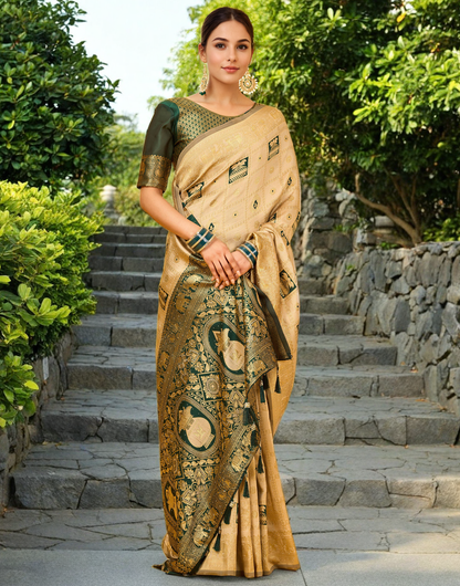 Paithani Silk Saree With Zari Weaving Work