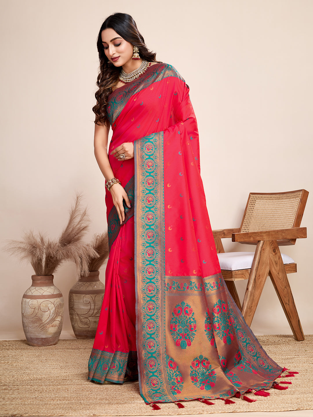Traditional Paithani Silk Jacquard Saree
