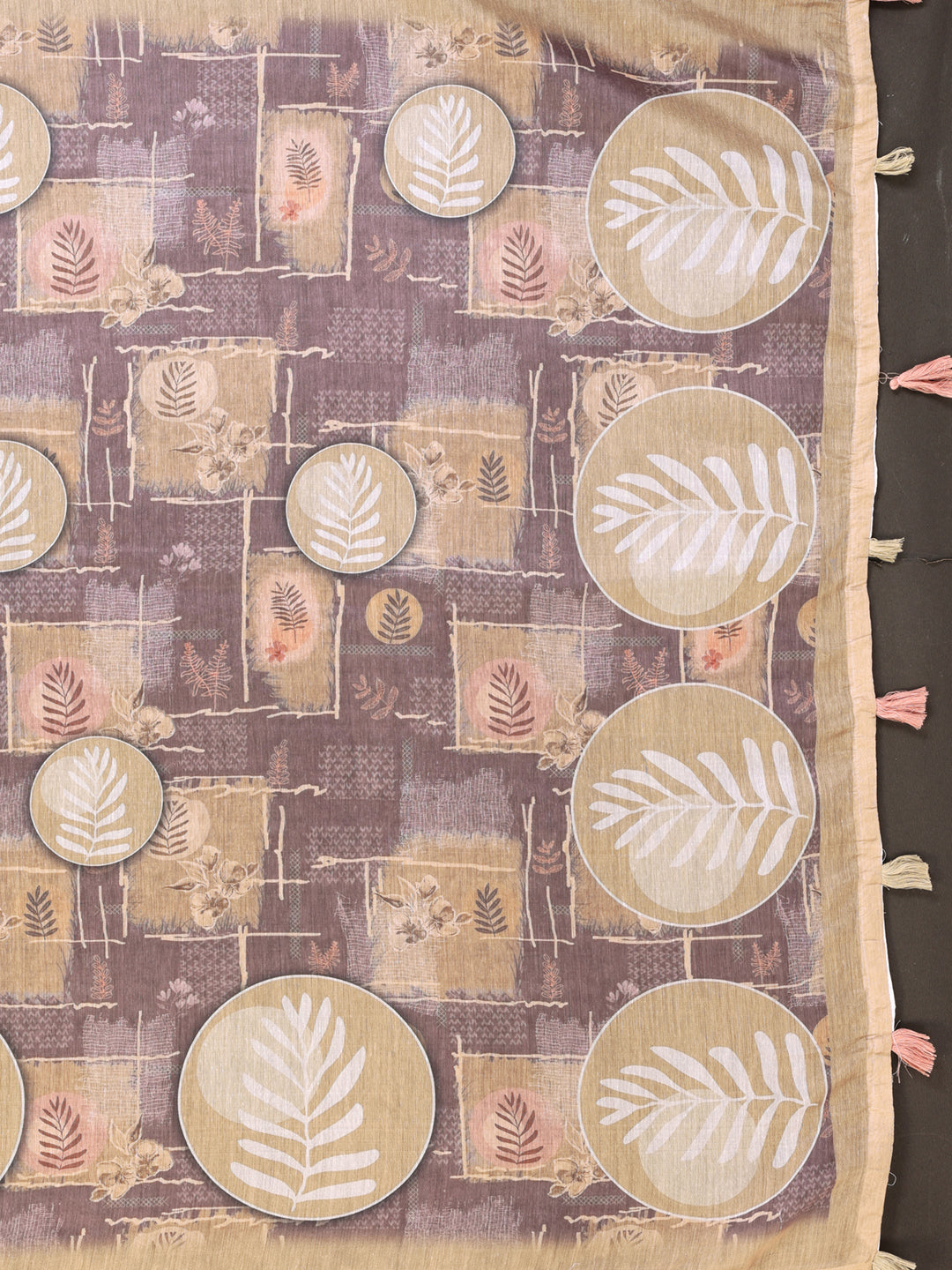Multi Colour Chanderi Cotton Saree With Digital Printed Work
