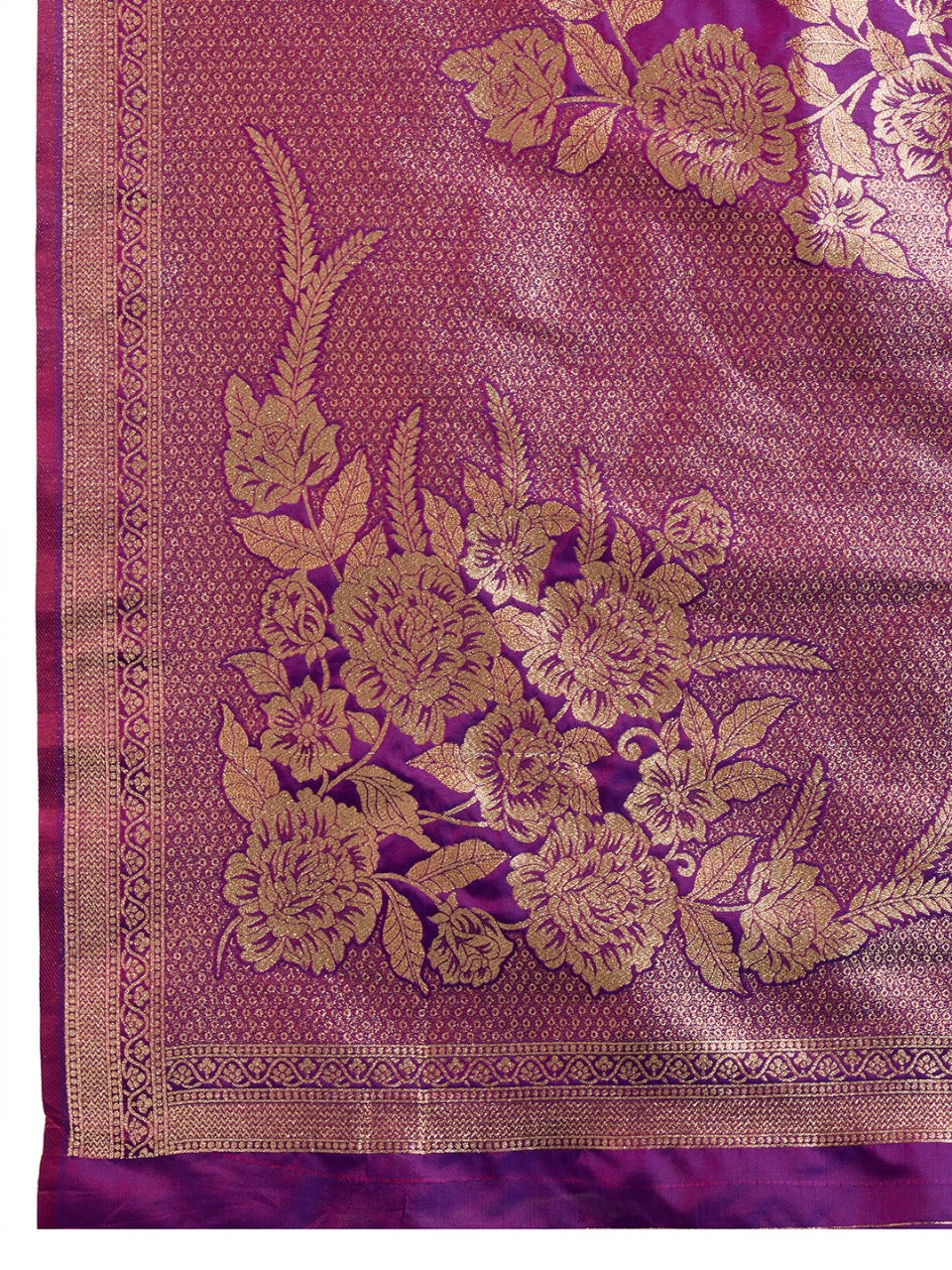 Purple Kanjivaram Silk Saree With Zari Weaving Border & Designer Rich Pallu