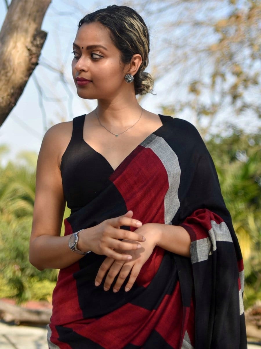 Multi Color Office Wear Khadi Cotton Saree