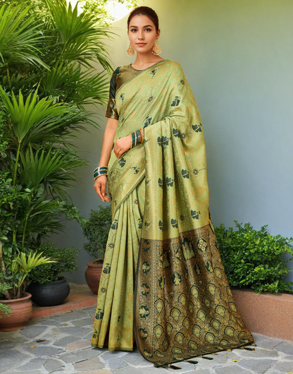 Paithani Silk Saree With Zari Weaving Work
