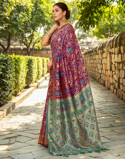 Paithani Silk Saree With Zari Weaving Work