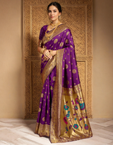Paithani Silk Saree With Zari Weaving Work