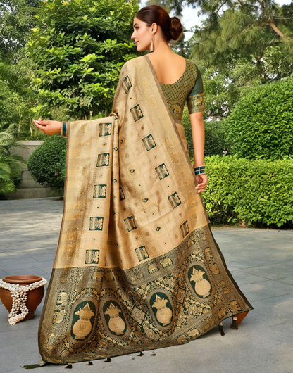 Paithani Silk Saree With Zari Weaving Work