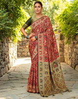 Paithani Silk Saree With Zari Weaving Work