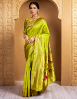 Paithani Silk Saree With Zari Weaving Work