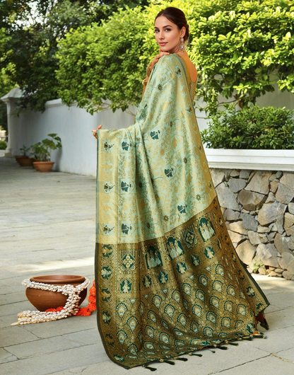 Paithani Silk Saree With Zari Weaving Work